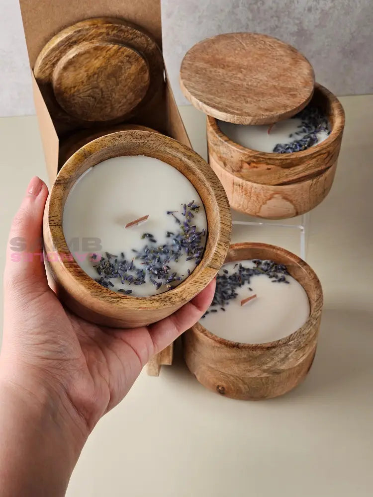 Lavender Wooden Jar